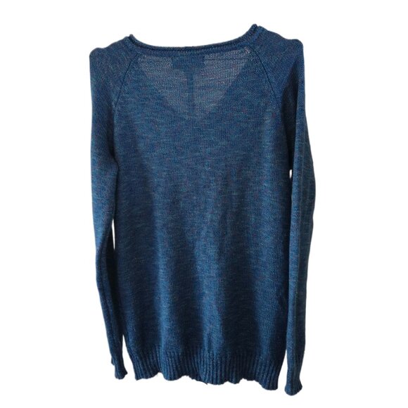 Carolyn Taylor Soft Teal V-Neck Long Sleeve Sweater - Picture 2 of 3